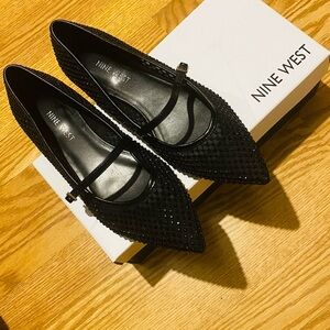 Nine West Black Studded Flats